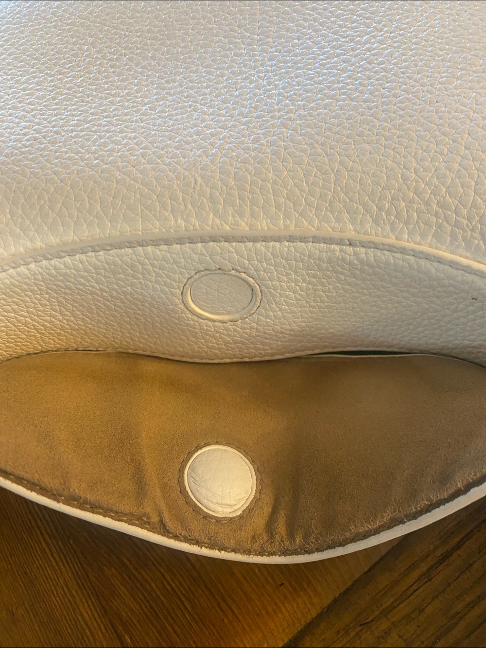 Songmont Luna Ivory white Vegan Leather Hobo Bag w/Gold Hardware No Long Strap - Picture 11 of 12